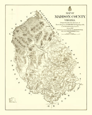 Vintage Map of Madison County, Virginia 1875