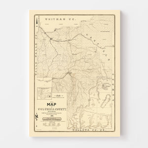 Vintage Map of Columbia County, Washington 1900