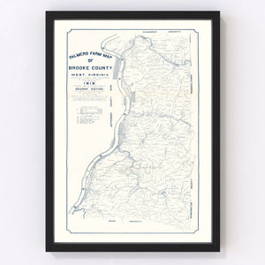 Vintage Map of Brooke County, West Virginia 1912