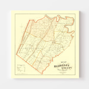Vintage Map of Berkeley County, West Virginia 1894