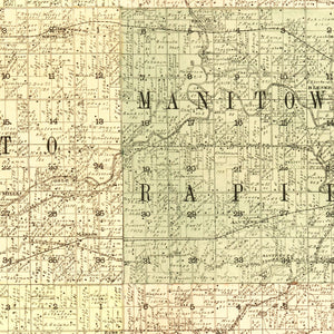 Vintage Map of Manitowac County, Wisconsin 1902