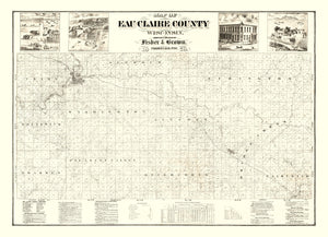 Vintage Map of Eau Claire County, Wisconsin 1878