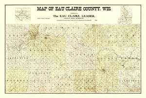 Vintage Map of Eau Claire County, Wisconsin 1902