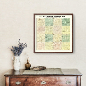 Vintage Map of Walworth County, Wisconsin 1900