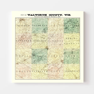Vintage Map of Walworth County, Wisconsin 1900