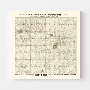 Vintage Map of Waukesha County, Wisconsin 1873