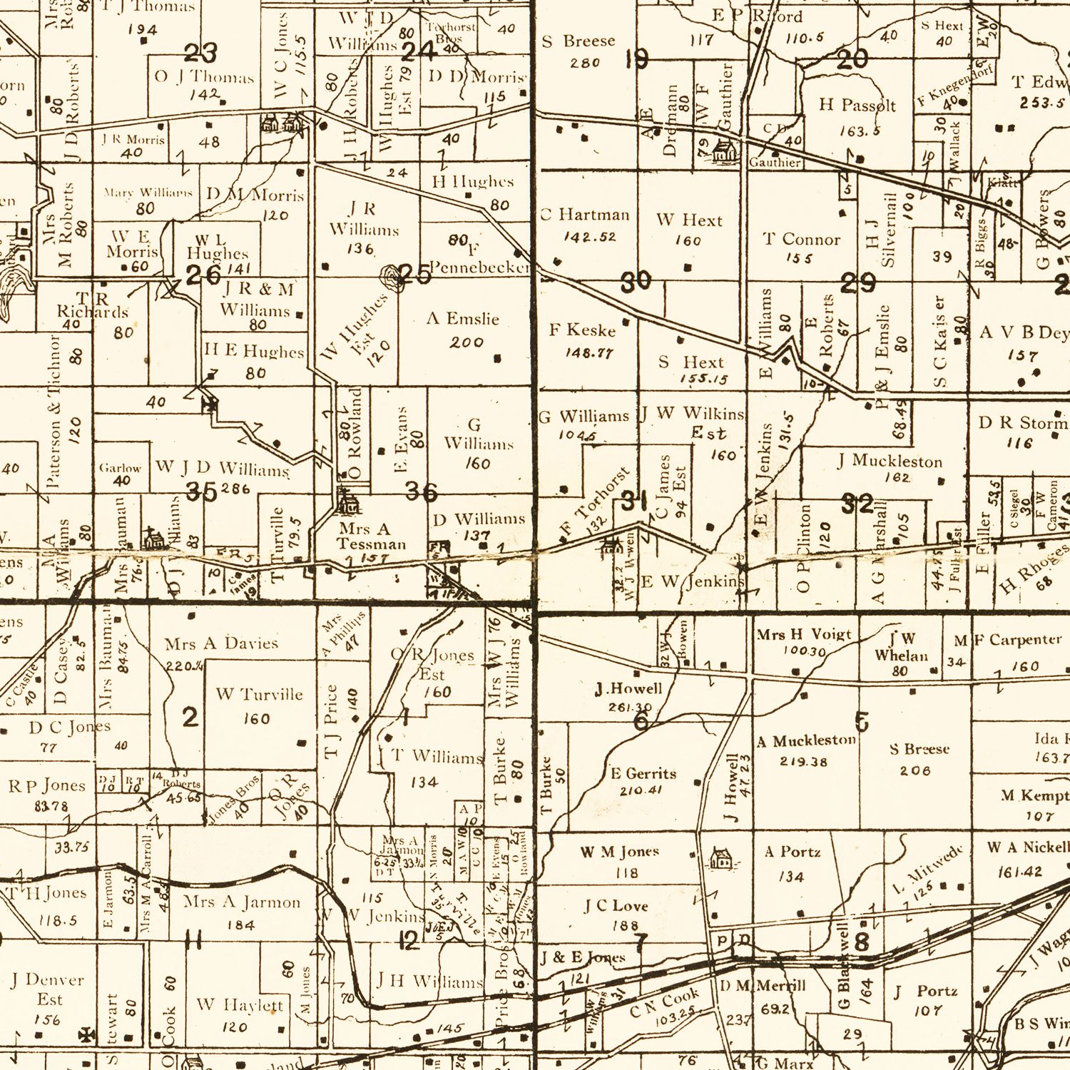 Vintage Map of Waukesha County, Wisconsin 1873
