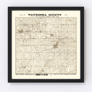Vintage Map of Waukesha County, Wisconsin 1873