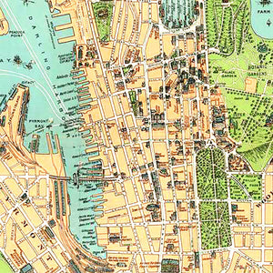 Vintage Map of Sydney, Australia 1909