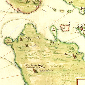 Vintage Map of New York Region, 1670