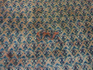 Antique Persian Seraband Runner 3.7 x 11 - Red, Wool, Mir Pattern