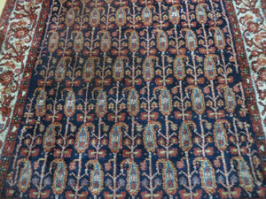4' X 6' Antique Handmade Turkish Sivas Wool Rug Vegetable Organic Dye Nice Blue