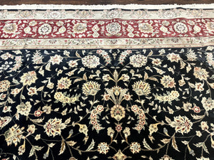 Black Pak Persian Rug 8x10, Floral Allover
