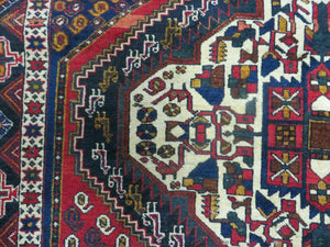4' X 5.5' Vintage Handmade Turkish Tribal Wool Rug Medallion Nice