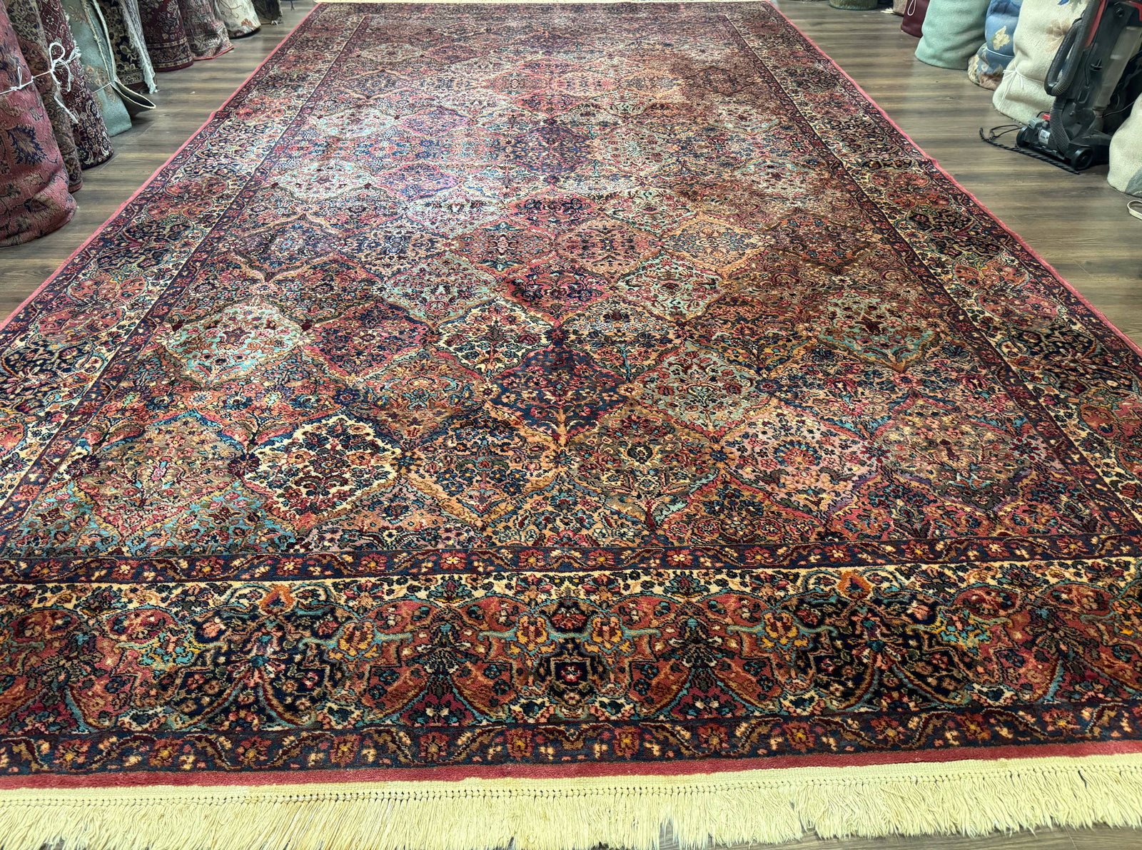 10x18 Karastan Multicolor Panel Kirman Rug #717, Palace Size Wool Discontinued Original 700 Series
