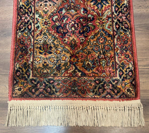 Karastan Rug 2x4 Multicolor Panel Kirman #717, Original 700 Series, Wool Pile Vintage Discontinued