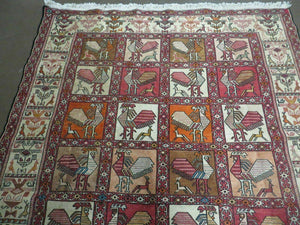 4' X 6' Vintage Russian Kilim Handmade Flat Soumak Weave Silk Wool Rug Organic