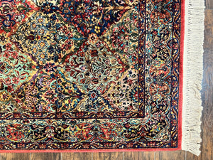 Karastan Multicolor Panel Kirman Rug #717, Wool Karastan Rug 5.9 x 9, Vintage Multipanel Kirman, Original Karastan Collection 700 Series
