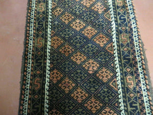 2' X 3' Antique Handmade Pakistani Bokhara Turkoman Balouchi Wool Rug Mat Nice