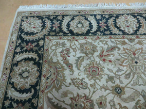 6' X 9' Vintage Handmade India Top Quality Jaipur Floral Oriental Tea Wash Nice