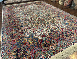 Karastan Rug #742 Floral Kirman 8.8 x 12, Wool Pile, Vintage Original Series, Rare