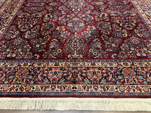 10x14 Karastan Rug Red Sarouk #785, Wool Original 700 Series