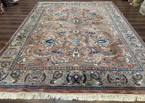 Indo Persian Mahal Rug 8x10, Traditional Wool Oriental Carpet, Pink