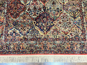 Karastan Multicolor Panel Kirman Rug #717, Wool Karastan Rug 5.9 x 9, Vintage Multipanel Kirman, Original Karastan Collection 700 Series