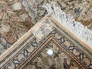 Turkish Kayseri Silk Rug 4x6, Tree of Life Pattern, Vintage Handmade Hand Knotted Carpet, Animal Pictorials, Birds