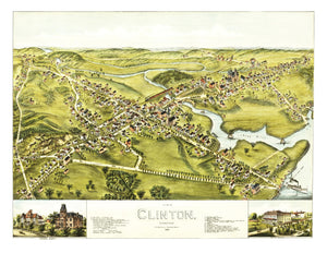 Vintage Map of Clinton, Connecticut 1881