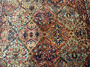 Karastan Rug 4x6, Multicolor Panel Kirman #717, Wool Original 700 Series Vintage