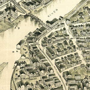 Vintage Map of Derby, Connecticut 1898