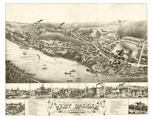 Vintage Map of East Haddam, Connecticut 1880