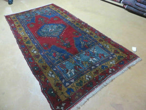 4' X 8' Vintage Handmade Turkish Kazak Pattern Wool Rug Carpet Nice # 105