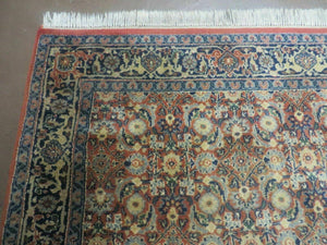 4' X 6' vintage Handmade India Amritsar Floral Oriental Wool Rug Organic Nice