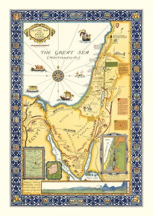 Vintage Map of the Holy Land 1928