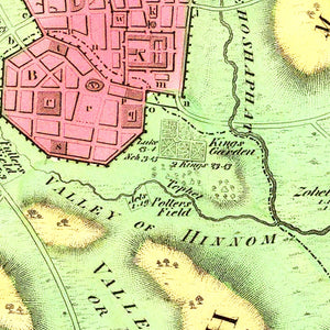 Vintage Map of Jerusalem, Palestine 1831