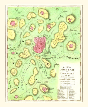 Vintage Map of Jerusalem, Palestine 1831