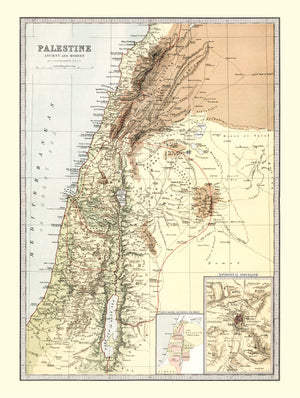 Vintage Map of Palestine 1871