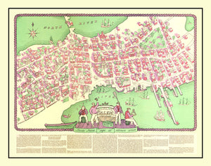 Vintage Map of Salem, Massachusetts 1930