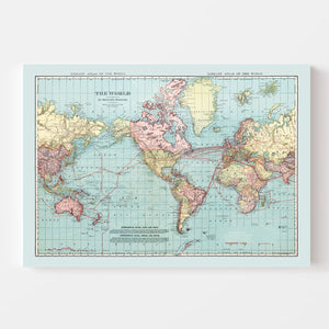 Vintage World Map 1912
