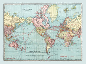 Vintage World Map 1912