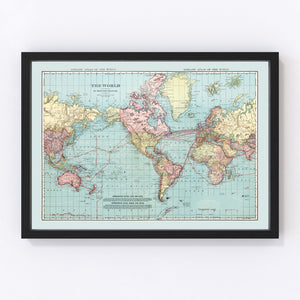 Vintage World Map 1912