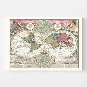 Vintage World Map 1716