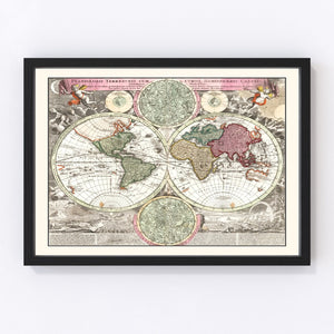 Vintage World Map 1716