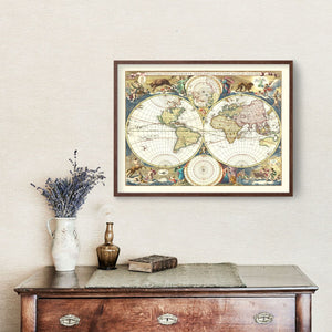 Vintage World Map 1690