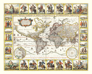 Vintage World Map 1652