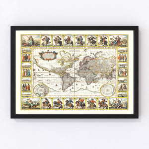 Vintage World Map 1652