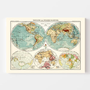 Vintage World Map 1911