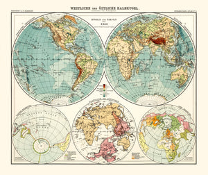 Vintage World Map 1911